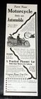 1916 OLD MAGAZINE PRINT AD, CYGNET REAR CAR CO, TURN YOUR MOTORCYCLE INTO A CAR!