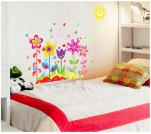 Flower Floral butterflies Sun Wall Stickers Art Decal Decor Kids Room Nursery