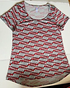 Lularoe Classic Shirt Disney Minnie Mouse Top Size Small Casual Gray Red - Picture 1 of 7