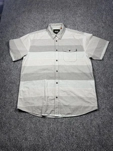 Howler Bros Shirt Mens XL Gray White Striped Short Sleeve Button Down Cotton - Picture 1 of 6