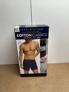 Tommy Hilfiger Men's 4-Pack Classic Fit Woven Boxers Large (36-38) Stripes - Picture 1 of 5