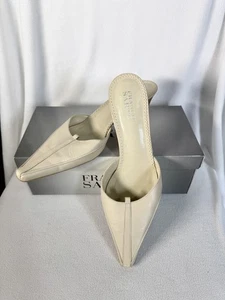 Franco Sarto L-Gotham Women’s Mules Heels Size 10M Cipria Beige Leather Pointed - Picture 1 of 4