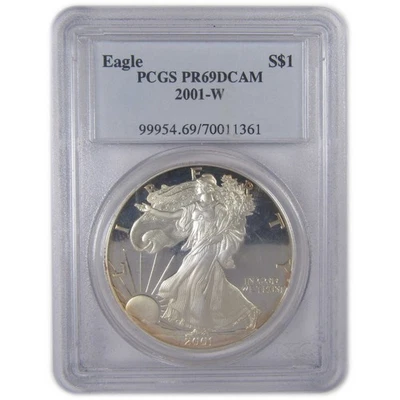American Silver Eagle 2001 W PR 69 DCAM PCGS prueba de lingotes SKU:CPC0089 Foto 1 de 4