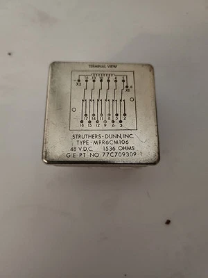 Struthers-Dunn Electromagnetic Relay PN MRR6CM106, NSN 5945008243774, 48VDC NOS. - Image 1 of 3