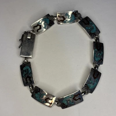 Vintage Sterling Native American, Kokopelli  Bracelet - Image 1 of 4