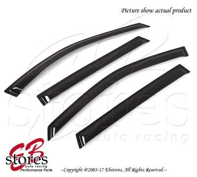 For Hyundai Santa Fe 2001-2006 Outside-Mounted Deep Black JDM Window Visors 4pcs - Image 1 of 4