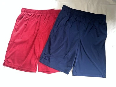 Boys Gym Shorts set of 2 Athletic Works size XXL 18 red & navy blue pockets VGC - Image 1 of 4