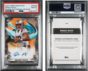 Autógrafos de novato Topps Inception 2024 #RADM Drake Maye radiocontrol naranja/50 PSA 8 - Imagen 1 de 3