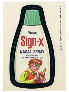 1976 Topps Wacky Packages 16th Series 16 YICHS SIGN-X NASAL SPRAY nm+ - Picture 1 of 1