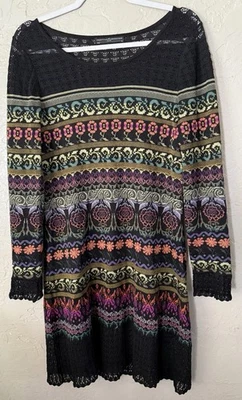 Peruvian Connection Sz M Telluride Tunic Sweater Dress Pullover Gorgeous - Image 1 of 4