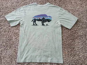 Patagonia T-Shirt Mens Unisex Size XS Responsibili Tee Cotton Buffalo Bison - Picture 1 of 10