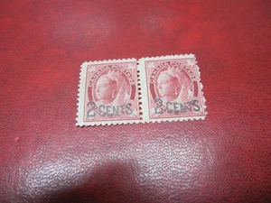 CANADA Unitrade# 87 2c PROVISIONAL ISSUE SURCHARGE PAIR MNH - Picture 1 of 2