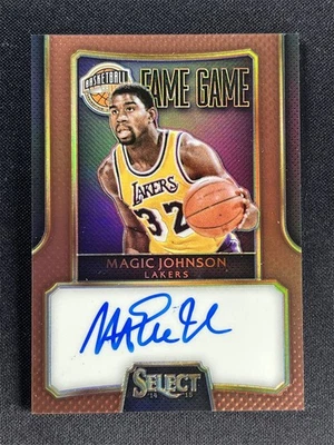 2014-15 Panini Select Magic Johnson #FG-MJ Copper Frame Game Autographs Auto /49 - Image 1 of 2