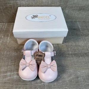 Angel Mini Arco Cuero Mary Jane Bebé Niña Rosa T Correa Zapatos Talla 3 Nuevo con Etiquetas - Imagen 1 de 7
