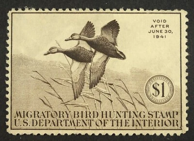 RW7 Federal Duck Hunting Stamps MNH OG Migratory Bird Hunting Stamp 1940 - Image 1 of 2