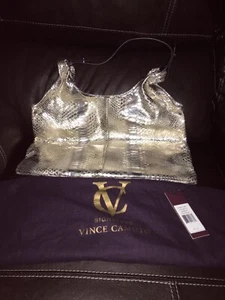 VINCE CAMUTO ROMA HOBO PLATINUM BAG WITH POUCH, NWT!!! - Picture 1 of 12