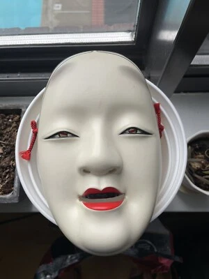 Máscara Noh Mujer Joven Japonesa Vintage Cerámica Onnamen Hecho por Asahi, Japón Foto 1 de 4