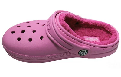 CROCS MÄDCHEN CLASSIC LINED CLOG PARTY PINK / CANDY PINK GRÖßE WÄHLBAR *NEU*