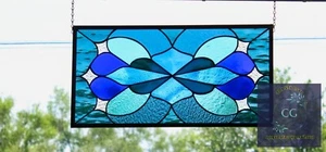 Buntglasfenster modernes Design, 23,75 x 12,25", Sterne im irisierten Kleint - Bild 1 von 10