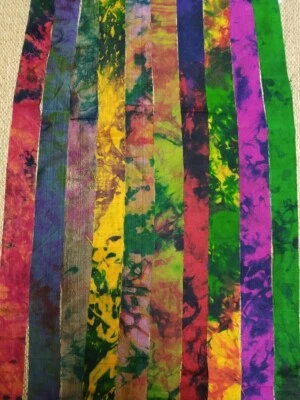 Recycled Sari Silk Ribbon - Abstract - Sari Silk Ribbons - Silk Strips - Image 1 of 4