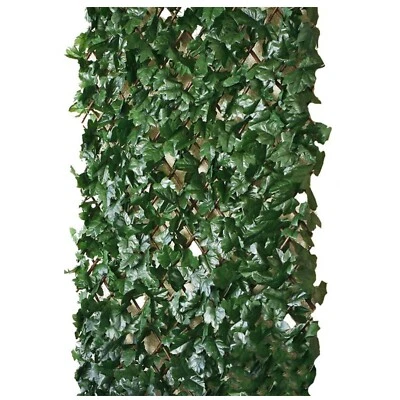 Rankhecke Weide Spalier ausziehbar 1x2m Sichtschutz mit Kunstblätter Laubhecke - Bild 1 von 3