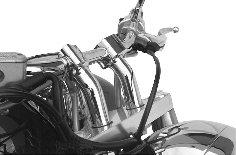 Универсальные хромированные стояки BARON для руля 1 дюйм для Honda Harley Yamaha Kawasaki - Изображение 1 из 1