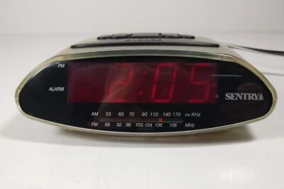 Reloj Despertador Sentry Radio AM/FM Estuche Transparente Rojo LED Pantalla Digital Modelo CR104 Foto 1 de 4