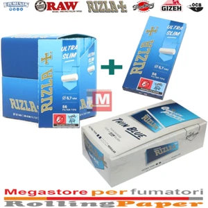Cartine Rizla Blu Corte Regular Blue + Filtri Rizla Ultra Slim 5.7mm - Zdjęcie 1 z 5