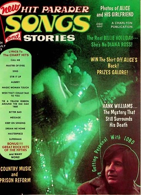 Hit Parader Songs & Stories July 1973 Alice Cooper Lobo Hank Williams - Image 1 of 4