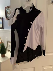 Girls Black And White Tap Costume - Picture 1 of 6
