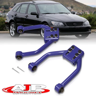 Blue JDM Front Upper Steel Tube Adjustable Camber Kit For 2001-2005 Lexus IS300 - Image 1 of 4
