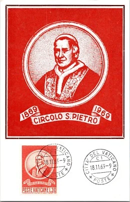 Vatican City 18.11.1969 FDC - Maxi Card - Circolo S. Pietro - F67802 - Image 1 of 2
