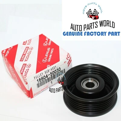 GENUINE OEM TOYOTA TUNDRA GS SC V8 DRIVE BELT TENSIONER IDLER PULLEY 16604-50030 - Image 1 of 3