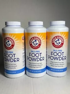 (Lot of 3) Arm & Hammer Talc-Free FOOT Powder Odor Control 5oz ea. ---G - Picture 1 of 10