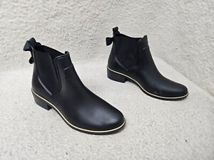 Kate Spade  Sedgewick Women Boots 9 Black Rubber Pull On Ankle Rain Shoes