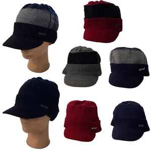 Men Women Winter Knit Cap Beanie Ski Visor Faux Fur knit Cap Hat:solid 2 tone - Picture 1 of 12