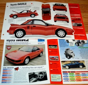 1986 TOYOTA MR2 SPECS INFO ORIGINAL POSTER BROCHURE VINTAGE 86 - Imagen 1 de 1