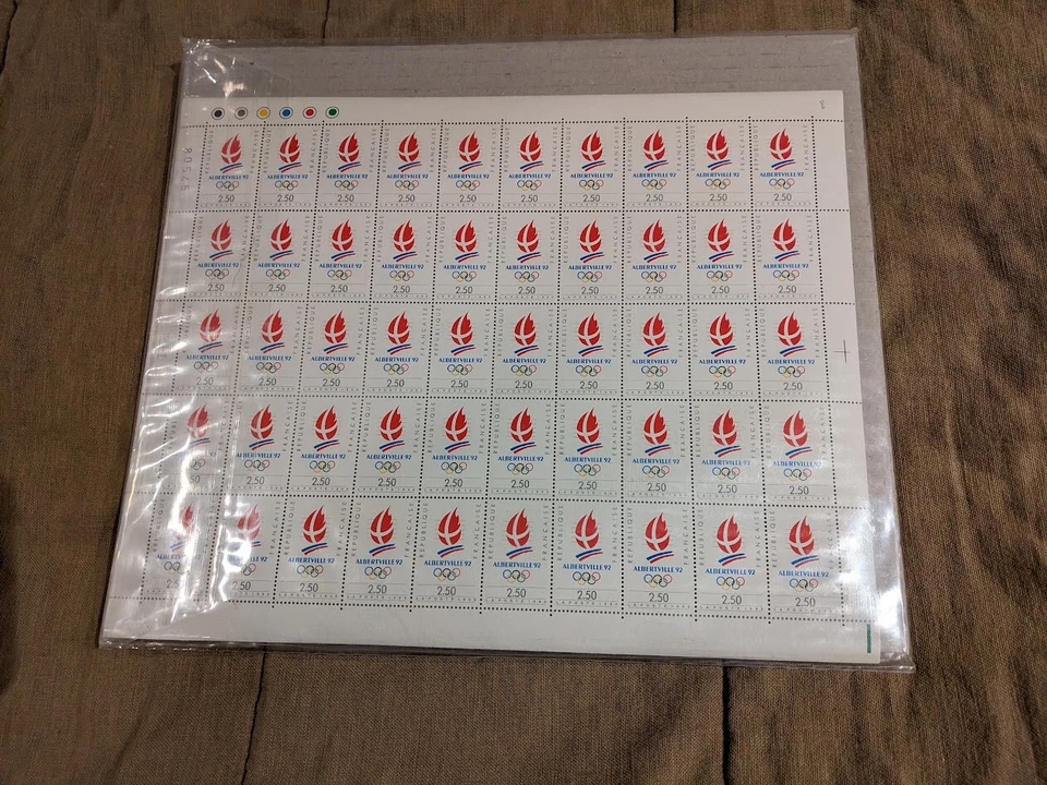 Francia 2206 MNH 1990 Juegos Olímpicos de Invierno en Albertville 1992 hoja completa como nueva Foto 1 de 1