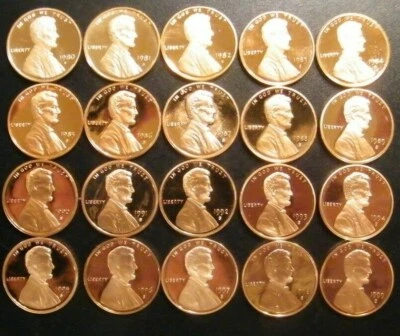 1980~1999 S Lincoln Penny Gem Proof Run 20 Coin Decade Set US Mint Lot  - Image 1 of 4