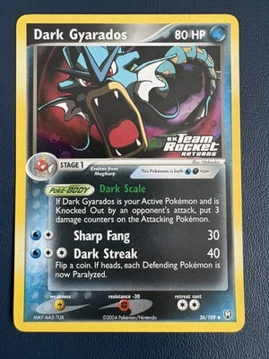 Pokémon TCG Dark Gyarados EX Team Rocket Returns STAMP Holo Rare 36/109 LP - Image 1 of 4