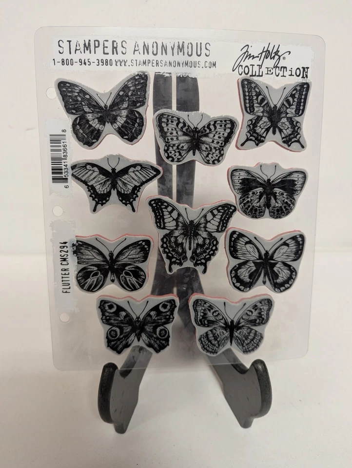 NOVO Conjunto de Carimbos de Borboletas Anônimos Tim Holtz "FLUTTER" - Imagem 1 de 2