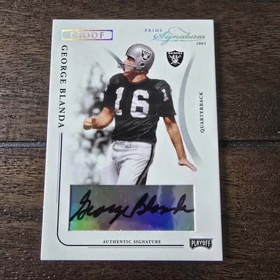2004 Playoff Prime Signatures George Blanda Proof Auto 031/110 Card #73 Signed - Image 1 of 2