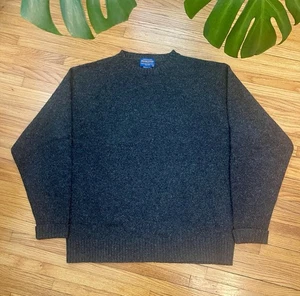 Mens Size XL Pendleton Gray Shetland Wool Crewneck Pullover Sweater Washable - Picture 1 of 9