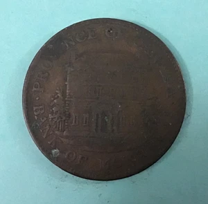 1844 Bank of Montreal Kanada Half Penny Medaille Münze (gut getragen und zirkuliert) - Bild 1 von 2