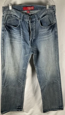 Guess Mens Blue Denim 36x32 Vintage 90’s Straight Leg Jeans USA Red Tag Y2K - Image 1 of 4