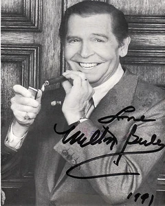 MILTON BURLE  Autographed  Reprint 8" x 10" glossy photo print - Picture 1 of 1