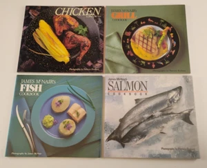 Lot of 4 James McNair Cookbooks:  Chicken, Grill, Salmon, Fish '87-'91 VERY GOOD - Bild 1 von 3