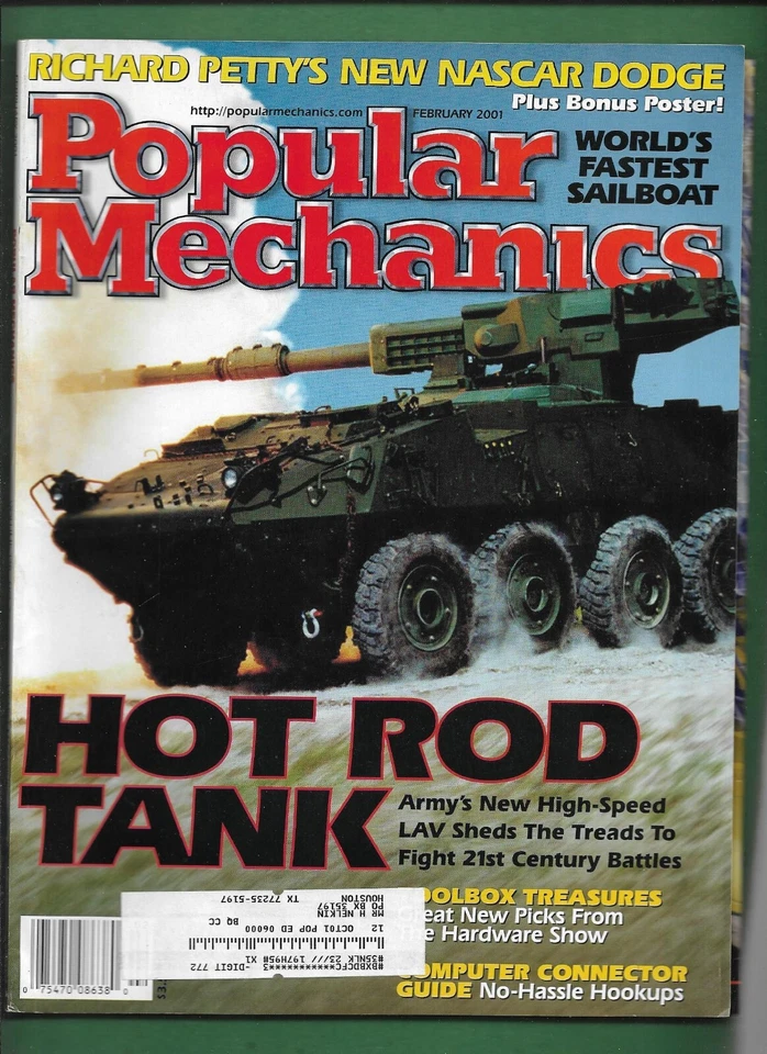 Popular Mechanics-Feb 2001 -Hot Rod Tank- Richard Petty Dodge Intrepid Poster - Image 1 of 1