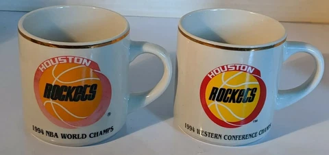 (2) Houston Rockets 1994 NBA World Champs and Western Conference Finals Mug Mugs Cover