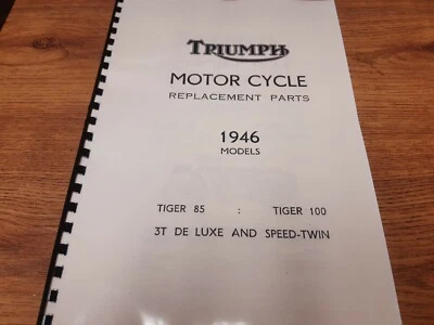 TRIUMPH 3T 5T SPEED TWIN T100 TIGER 85 PARTS BOOK MANUAL 1946 - TP20 - Image 1 of 2
